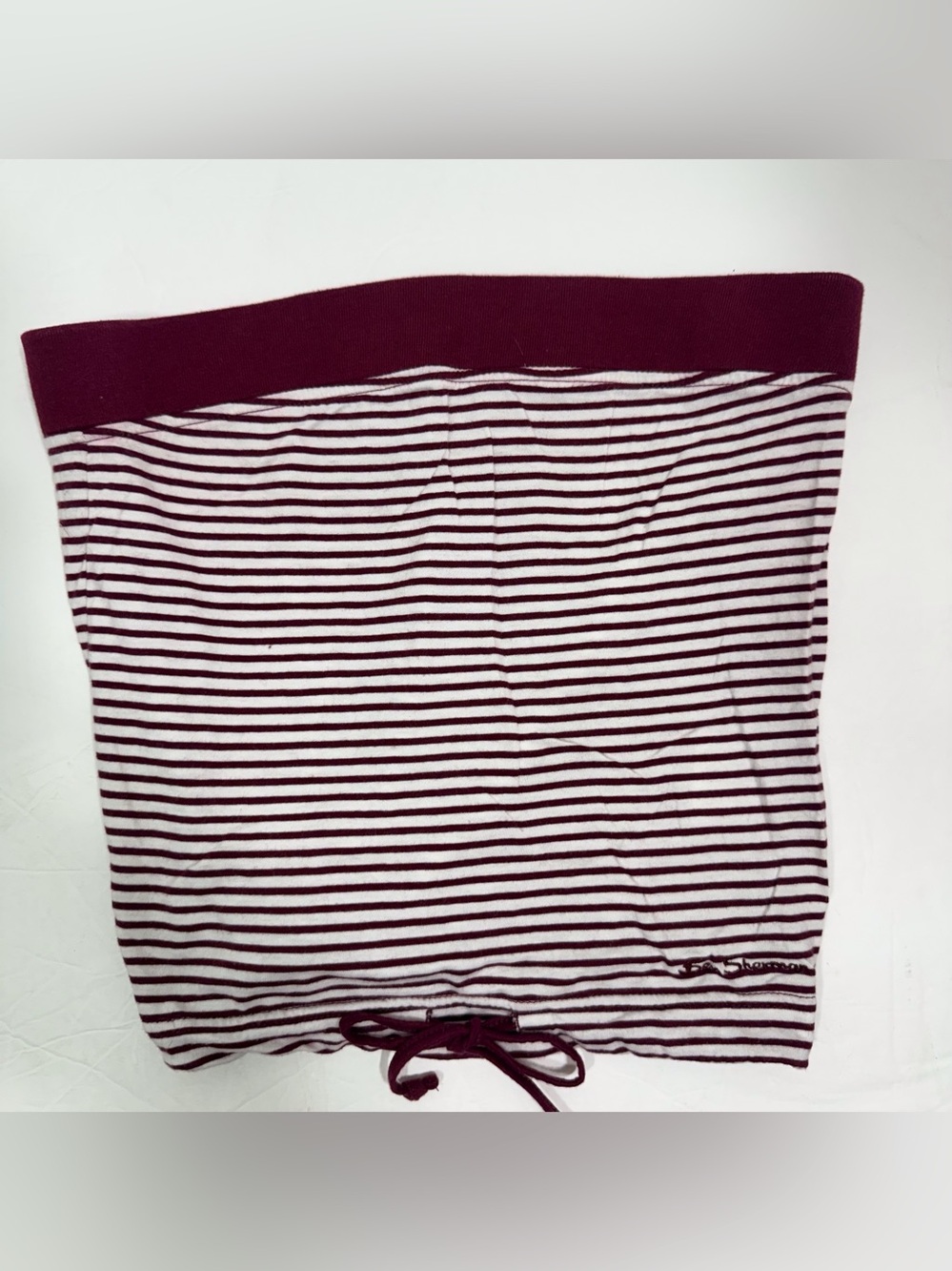 Ben Sherman Maroon and White Striped Tube Top